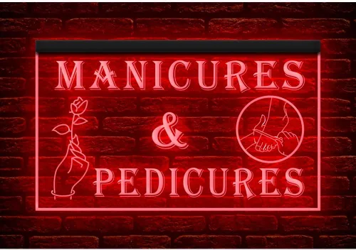 Vista 5 de 160055 Manicuras y pedicuras Cuidado de las uñas Salón de belleza Tienda abierta Decoración del hogar Pantalla LED Luz Neón Letrero
