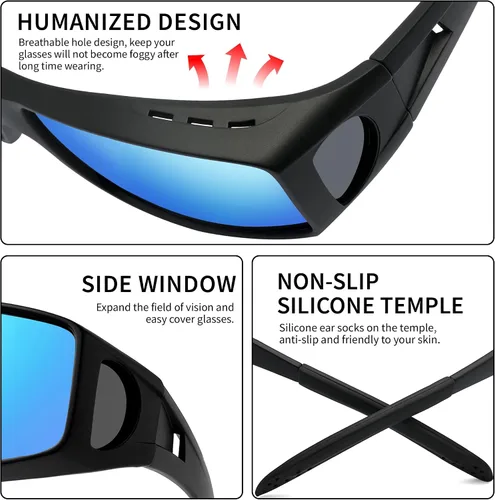 Vista 54 de Polarized Sunglasses Fit Over Glasses for Women Men with UV400 Protection Over Wrap Around Sun Glasses