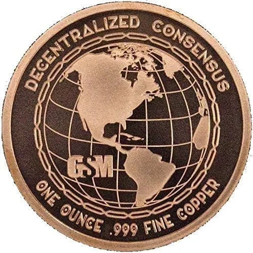 Vista 2 de Moneda de cobre Ethereum – 1 oz 0.999% cobre puro redondo – Artículo de coleccionistas de criptomonedas (edición limitada)