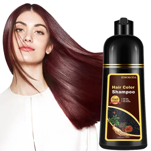 Vista 19 de Champú de tinte para cabello negro para cabello gris, champú instantáneo de color de cabello, champú de larga duración, champú para cabello negro