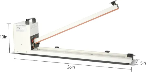 Vista 8 de Sellador térmico por impulso con barra de sellado, máquina de sellado y corte de bolsas de alta resistencia, ancho de sellado de 0.315 pulgadas, 1