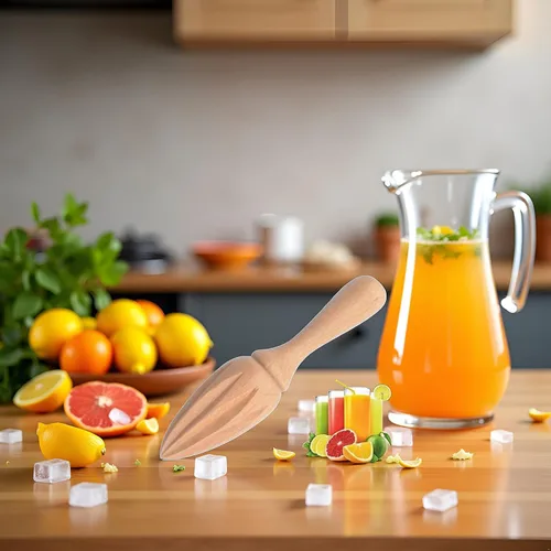 Vista 3 de Exprimidor de cítricos de madera – Escariador manual de mano de limón/naranja Herramienta exprimidora de frutas portátil para el hogar, cafetería