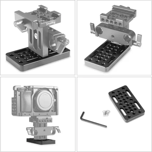 Vista 8 de SMALLRIG Placa de conmutación para cámara Easy Plate para bloques de riel, colas de milano y varillas cortas - Versión más larga - 1598
