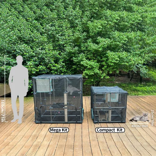 Vista 3 de INTURN Catio - Recinto para gatos al aire libre, kit compacto para exteriores e interiores (kit compacto)