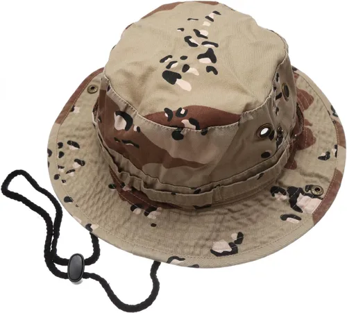 Vista 6 de Sombrero de cubeta para verano, para exteriores, para pescar, de safari, de caza, con correa ajustable