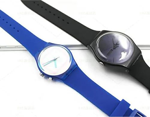 Vista 2 de Lijinlan Correa de silicona de repuesto para Swatch de 0.669 in, 0.748 in, 0.787 in, correa de reloj impermeable para Swatch Negro