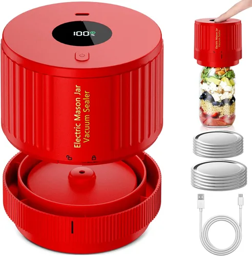 Vista 9 de LOVE MOMENT - Kit de sellador al vacío eléctrico para tarros Mason para tarro Mason de boca ancha y boca regular