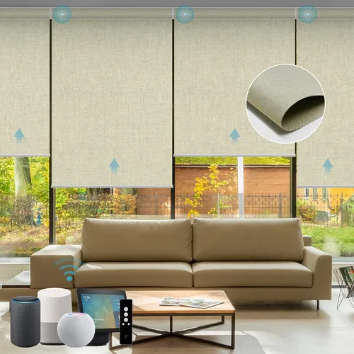 Vista 41 de SmartWings Persianas Motorizadas con Sombras para Ventana Control Remoto Funciona con Thread Apple Homekit Z-Wave Alexa 100% Blackout de Doble Cara