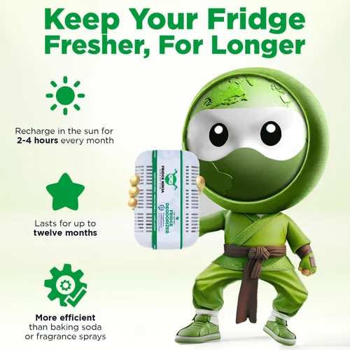 Vista 4 de Paquete XL de desodorante para refrigerador y eliminador de olores – Mejor que el bicarbonato de sodio - Eliminador de olores para refrigerador