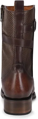 Vista 5 de Cuadra Botas altas para mujer en piel auténtica con cremallera, color marrón