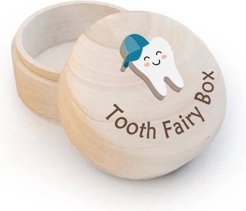 Vista 15 de Caja de hadas de dientes para niñas con bolsa de fiary bonita caja de madera tallada 3D Dientes perdidos para niños, recuerdo de dientes caídos