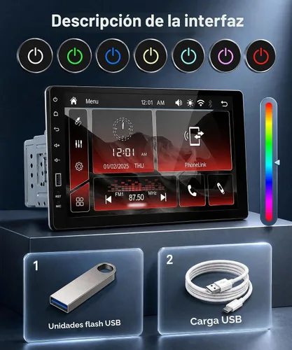 Vista 2 de Single Din Car Stereo with AM/FM/RDS Radio Backup Camera, Sellrich 9 inch IPS Touch Screen Single Din Radio Support Wireless Carplay Android Auto