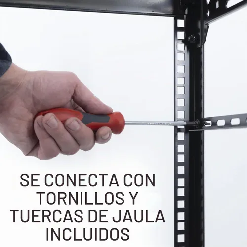 Vista 3 de ECHOGEAR Kit de barra de acoplamiento de gestión de cables para rack, incluye 4 barras de amarre de 1U, 24 bridas de cremallera, 8 tuercas de jaula