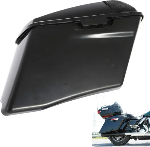 Vista 10 de Alforjas de ABS extendidas gris Gunship de 4 pulgadas para Harley Touring CVO Street Electra Glide 2014-2023