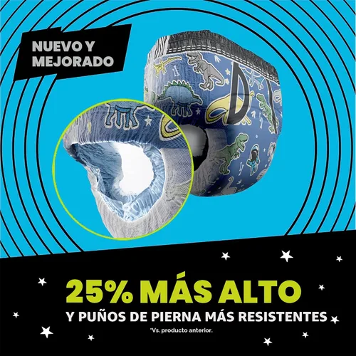 Vista 8 de Ninjamas Ropa interior nocturna para niños, talla S/M (38-70 libras), 14 unidades, protección durante la noche, ultra absorbente, hipoalergénica