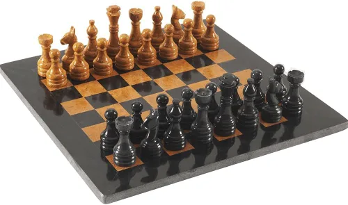 Vista 9 de Radicaln Juego de ajedrez de mármol de 15 pulgadas, juego de mesa y ajedrez Negro y Coral