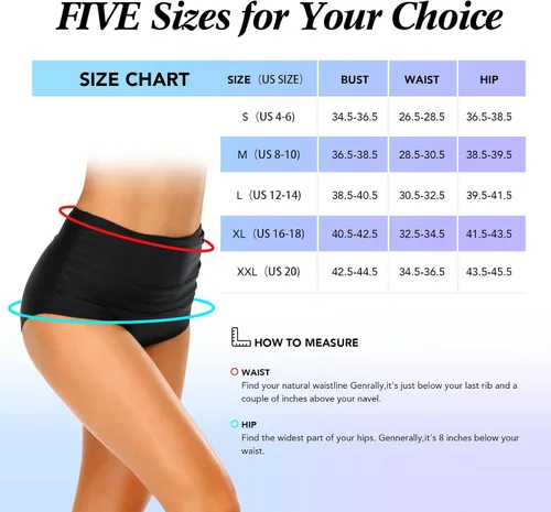 Vista 6 de Edelqual Bikini de cintura alta para mujer, cobertura completa, control de abdomen, fruncido, traje de baño tankini