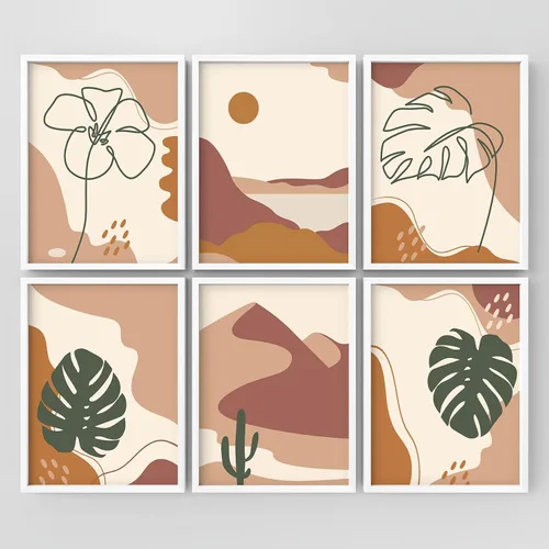 Vista 27 de Juego de galería de collage enmarcado para pared, diseño de plantas de flores de William Morris, ilustraciones de naturaleza silvestre, moderno
