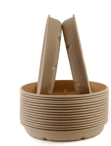 Vista 2 de Cuencos compostables para burrito de 32 onzas (paquete de 125) – 100% biodegradables naturales de caña de azúcar, bagazo, fibras de bambú