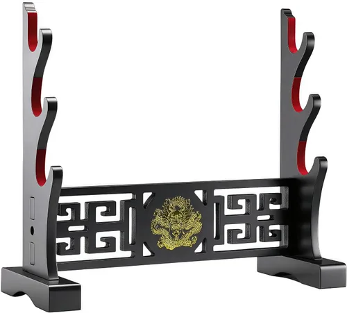 Vista 8 de Soporte acolchado para espada, soporte de terciopelo para proteger la espada, Katana Genji, hoja samurái japonesa Gladius Templar, soporte medieval