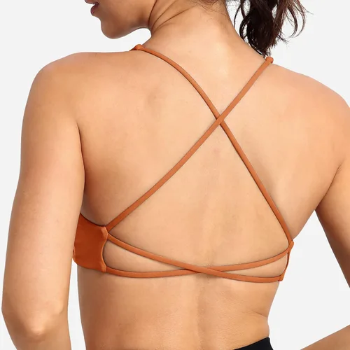 Vista 3 de YEOREO Pearl - Brasier deportivo para mujer, con tirantes cruzados, espalda cruzada, espalda descubierta, extraíble, acolchado, para yoga