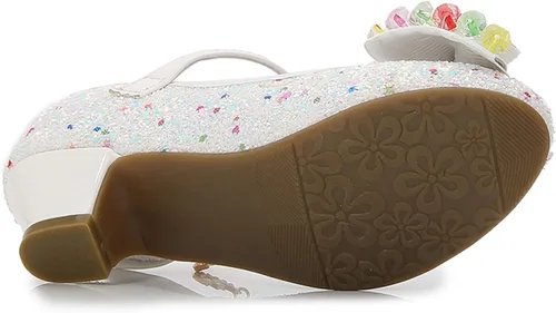 Vista 7 de Cadidi Dinos Zapatos de vestir para niñas, zapatos de fiesta de boda, zapatos de tacón Mary Jane Princesa (bebéniño pequeñoniño grande)