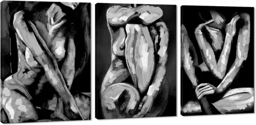 Vista 87 de Novatique 3 piezas de arte de pared sexy en blanco y negro para parejas desnudas, decoración de pared abstracta de amor para mujeres y hombres, arte