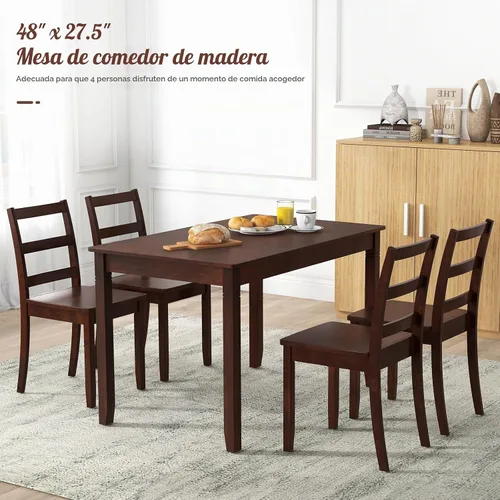 Vista 8 de GIANTEX - Mesa de comedor rectangular de 48 x 27.5 pulgadas con patas de madera, para espacios pequeños, apartamento, sala de estar, comedor, carga