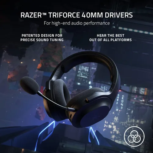 Vista 4 de Razer Barracuda X Auriculares inalámbricos multiplataforma para juegos y celulares diseño ergonómico de 88 onzas micrófono HyperClear desmontable