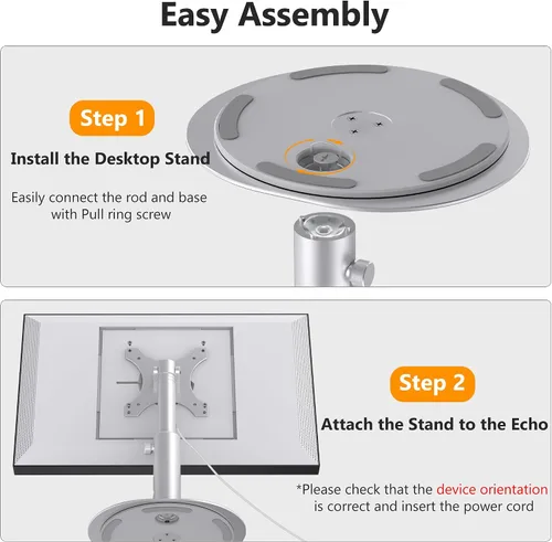 Vista 7 de Rotating Stand for Echo Show 15/21, 4-Level Height, Adjustable Tilt