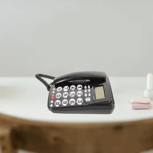 Vista 6 de Housoutil Teléfono de escritorio portátil de mesa con pantalla grande, fácil instalación, teléfono fijo con cable para oficina y uso doméstico