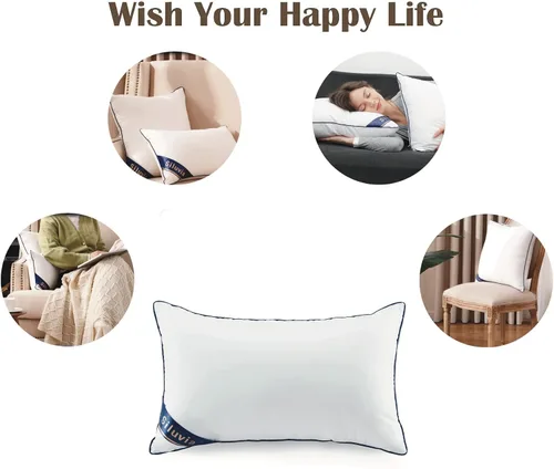 Vista 6 de Siluvia - Rellenos de almohada decorativos de 12 x 20 pulgadas, rellenos de almohada cuadrados para interiores de sofá, par de rellenos de almohada
