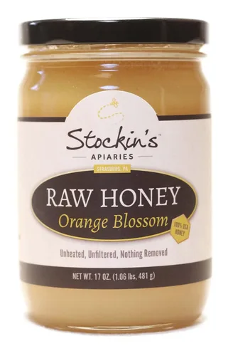 Vista 9 de Stockin's Apiaries Miel de azahar cruda, sin calentar, sin filtrar y nutritiva, 35.2 onzas.