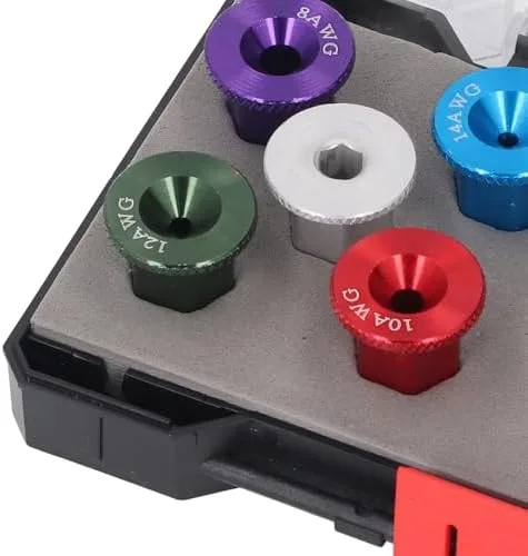 Vista 4 de Sonew Juego de herramientas de pelacables de taladro eléctrico para cables duros sólidos 6, 8, 10, 12, 14 AWG