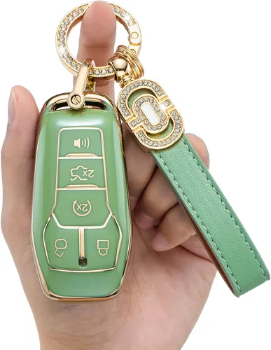 Vista 6 de Funda para llavero de TPU adecuada para Ford F150 F250 F350 F450 F551 Edge Explorer Smart Key Fob, Modelo A (negro).