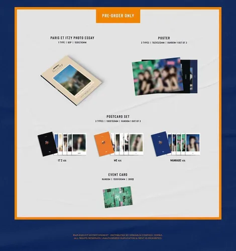 Vista 4 de K-POP ITZY - IT'z ME, 2nd Mini Album, Random Cover incl. CD, 80pg PhotoBook, Pre-Order Benefit, Frame Sleeve, Photocards, Cover Postcard, Folded