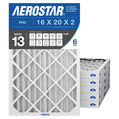 Vista 8 de Aerostar 19.875 x 21.5 x 1 MERV 8 – 4 unidades – Filtros plisados de alta eficiencia para HVAC, horno y aire acondicionado – Elimina el polvo