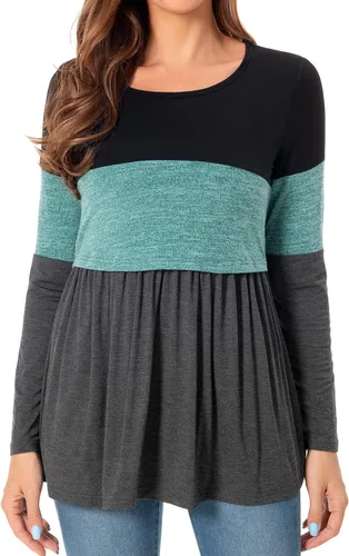 Vista 16 de Bearsland Camiseta de lactancia para mujer, cuello redondo, ropa de embarazo Ajwine Rojo