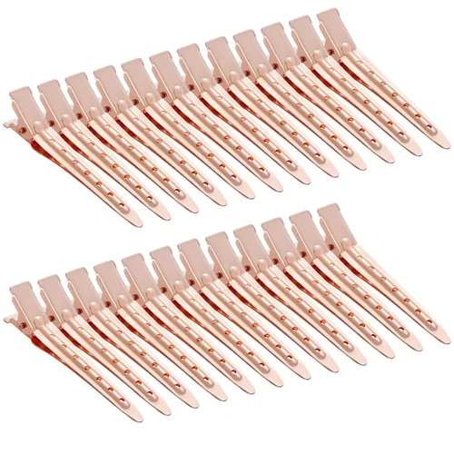 Vista 21 de 24 Paquetes de Pinzas Pico de Pato, Bantoye 2.75 Pulgadas Pinzas de Cocodrilo Rizadoras de Metal Antioxidante con Agujeros para Peinado del Cabello