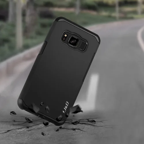 Vista 8 de J&D Funda compatible con Galaxy S8 Active, resistente de doble capa híbrida a prueba de golpes, resistente, no para S8 o S8 Edge, color negro