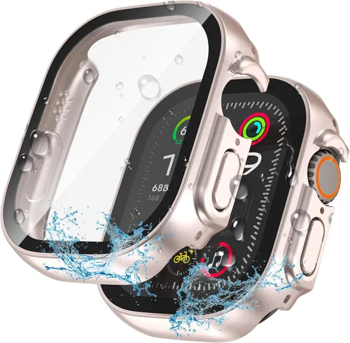 Vista 12 de YIJDACASE - Juego de 2 estuches impermeables para protector de pantalla de Apple Watch Series 10 Series 11 (2025) 46mm con vidrio templado