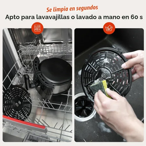 Vista 8 de Freidora de aire digital de 2.8 cuartos de galón, mini freidoras de aire personales que ahorran espacio, cesta antiadherente para lavavajillas