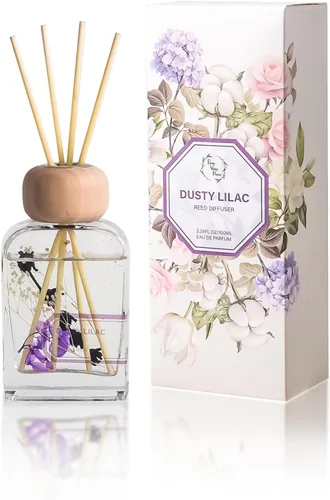 Vista 10 de Juego de difusor de varillas de 3.4 onzas líquidas, difusor de aceite perfumado refrescante con palos, difusor de aroma de baño Earl Grey Woods