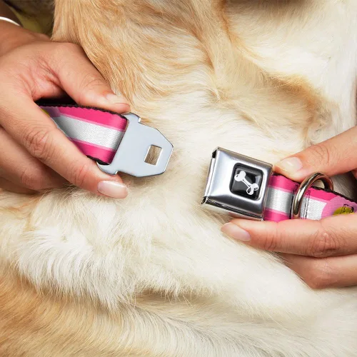 Vista 8 de Hebilla para cinturón de seguridad con cuello de perro, color rosa, rosa claro, amarillo de 22,8 a 15.2 in de ancho