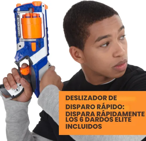 Vista 3 de Nerf N Strike Elite Strongarm Blaster de Juguete con Barril Rotatorio (Exclusivo de Amazon)