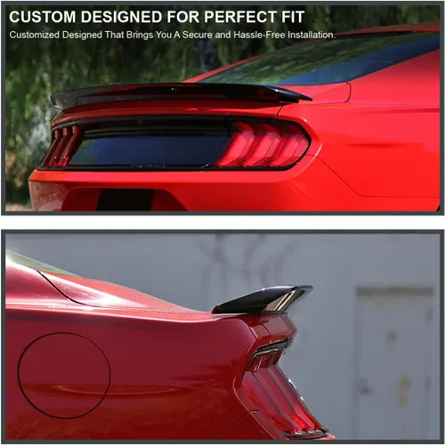 Vista 9 de Spec-D Tuning Alerón trasero ABS negro brillante para maletero compatible con modelos Ford Mustang 2015-2022