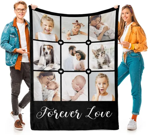 Vista 12 de Printwoo Mantas personalizadas con foto, manta de fotos personalizada, mantas personalizadas con imagen, regalos personalizados para mujeres