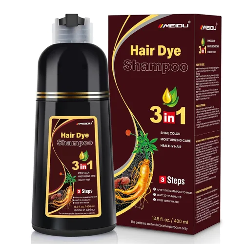 Vista 11 de IIIMEIDU MEIDU Champú de tinte para cabello negro 3 en 1 para mujeres