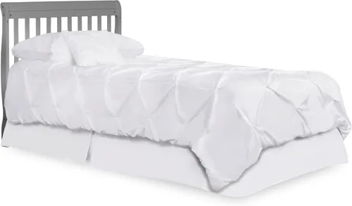 Vista 4 de Dream On Me Mini riel para cuna en color gris tormenta, convierte mini cunas en camas de tamaño individual, construcción de madera maciza Gris