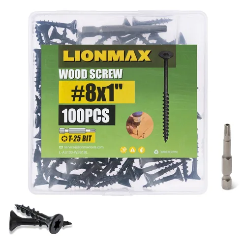 Vista 21 de LIONMAX Tornillos para Terraza de 1 Pulgada, Tornillos para Madera #8 x 1, 300 PCS, Resistentes al Óxido, Revestimiento Epoxi Exterior, Tornillos